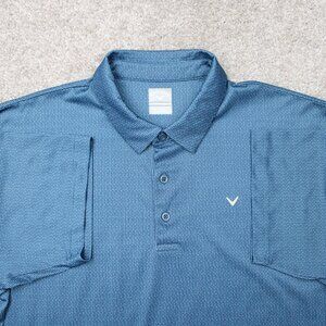 Callaway Opti-Dri Polo Shirt Mens XL Blue Geometric Golf Short Sleeve Pullover
